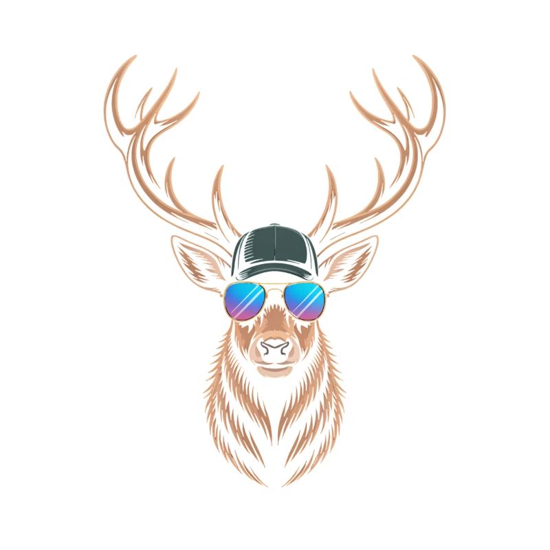 Cooler Hirsch mit Geweih 