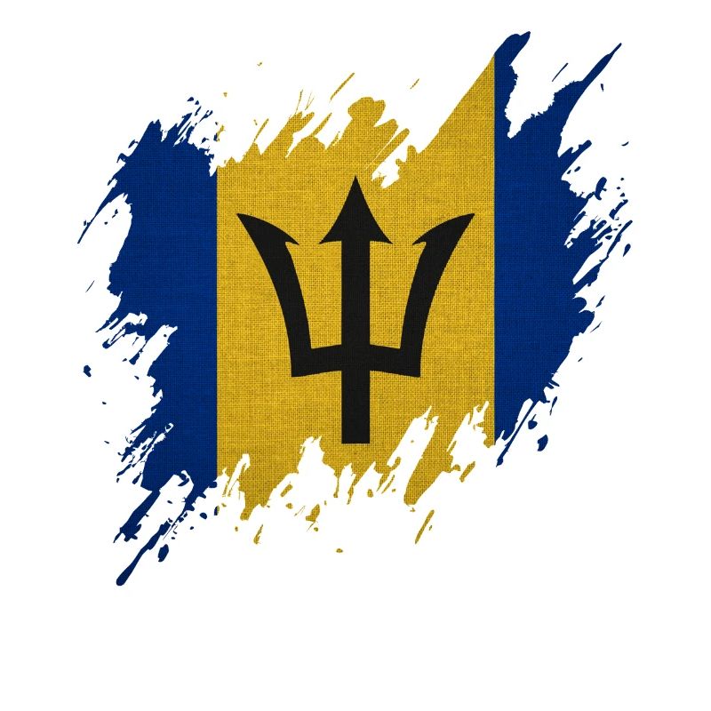 Drapeau de la Barbade, style déchiré