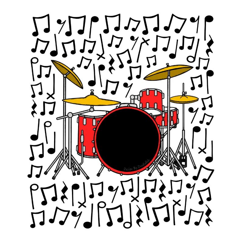 Drum Kit Musical Notes Drummer Music Teacher