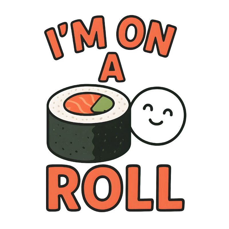 Sushi Saying I'm On A Roll Funny Design