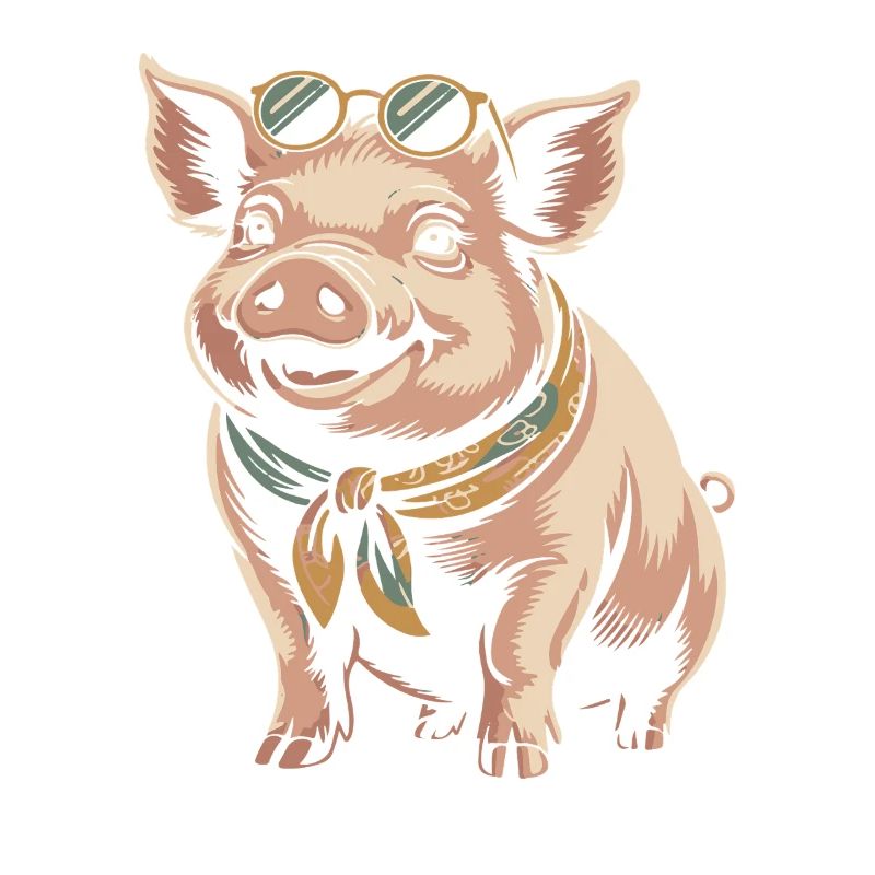 Lunettes de soleil cochon avec écharpe