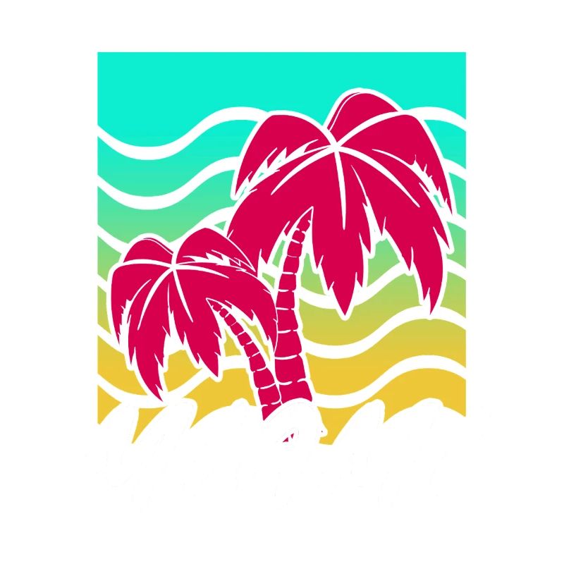 Miami Palm Trees Neon Gradient