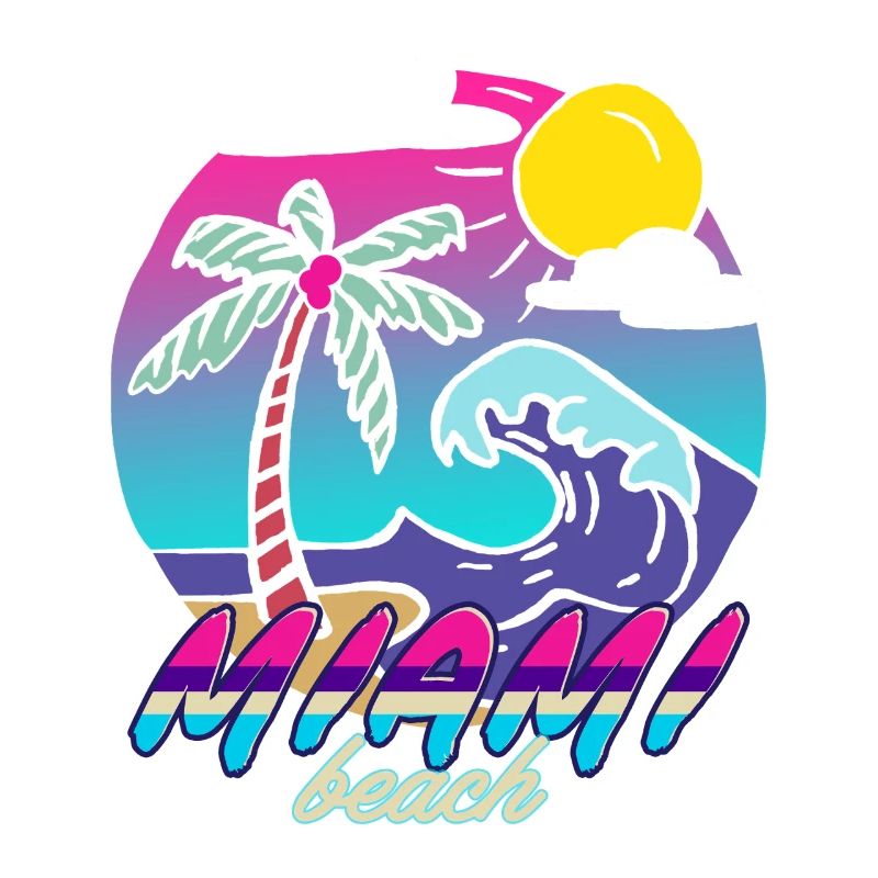 Miami Beach Neon Palm Trees
