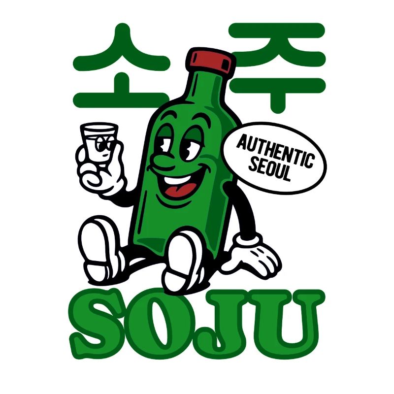 Bouteille de dessins animés Soju | Alcool coréen