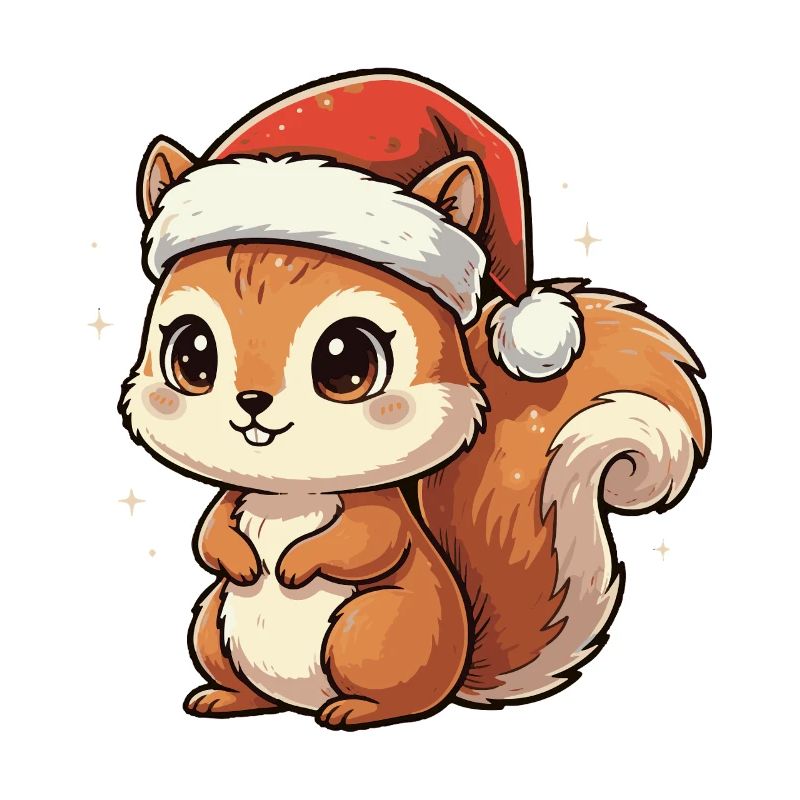 Écureuil de Noël avec le Père Noël