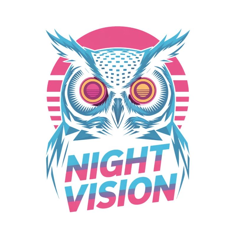 Night Vision Eule Retro Nacht Gaming