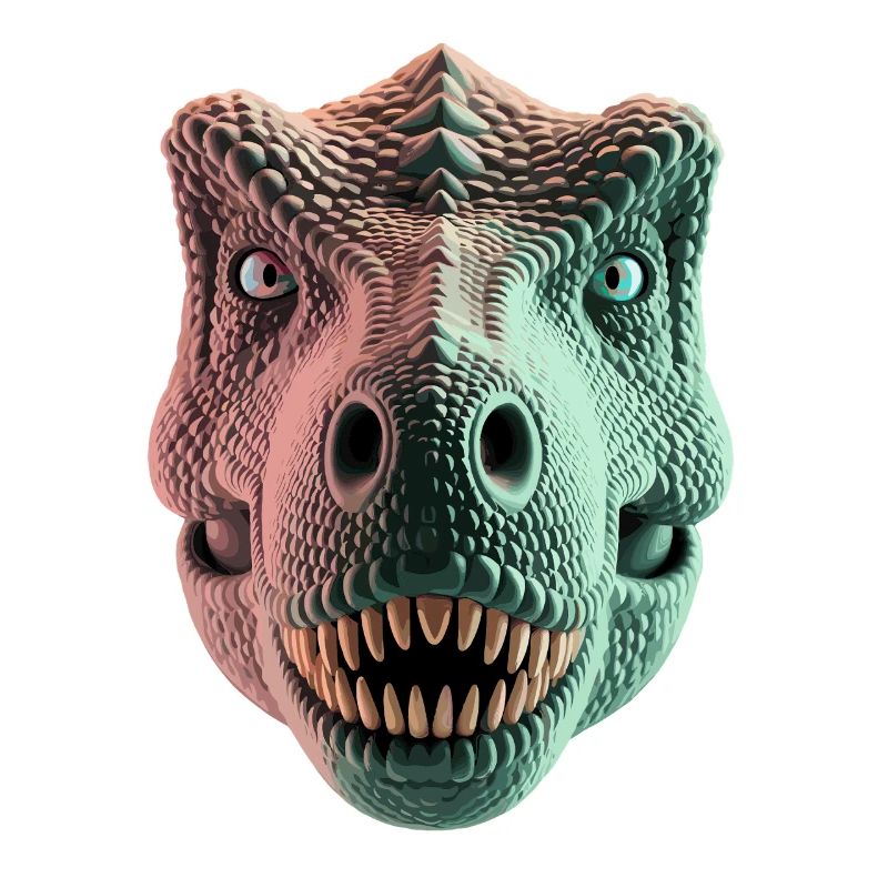 T Rex Dinosaur Head Front View For Dino Fans