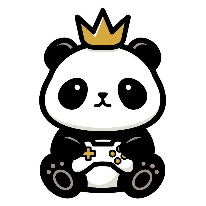 Panda sticker gamer crown