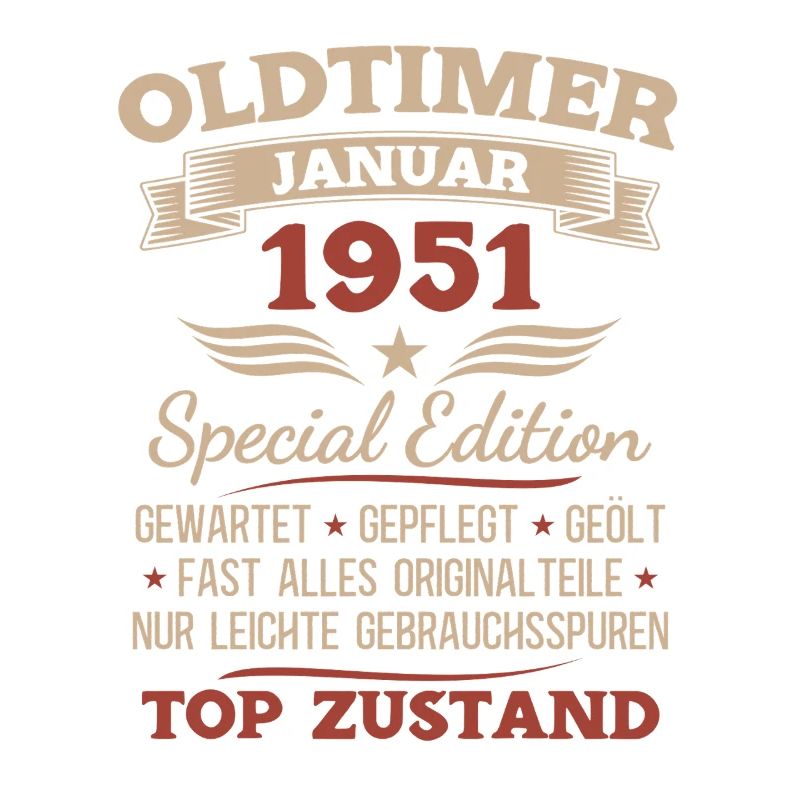 75. Geburtstag Geschenk Oldtimer Januar 1951
