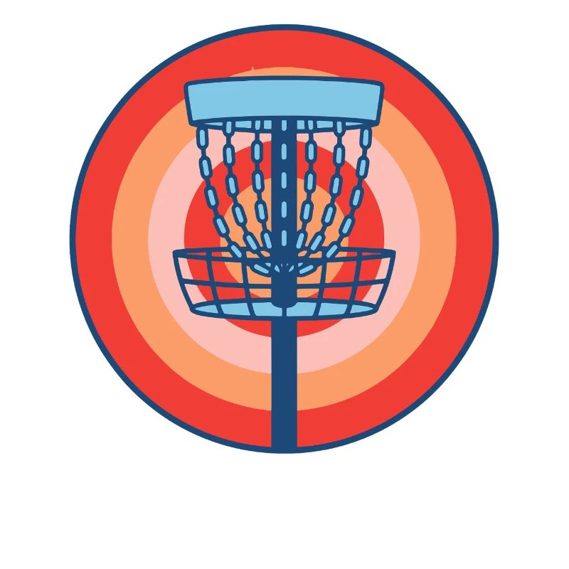 Disc Golf Basket Scène rétro du disc golf volant