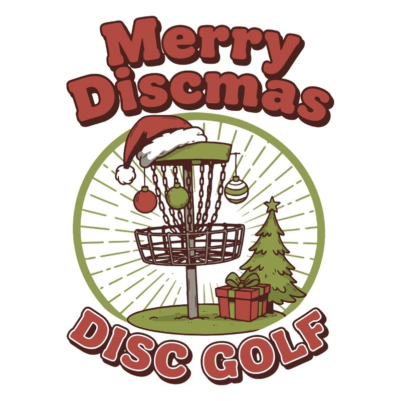 Merry Discmas Disc Golf Funny Flying Disc Basket