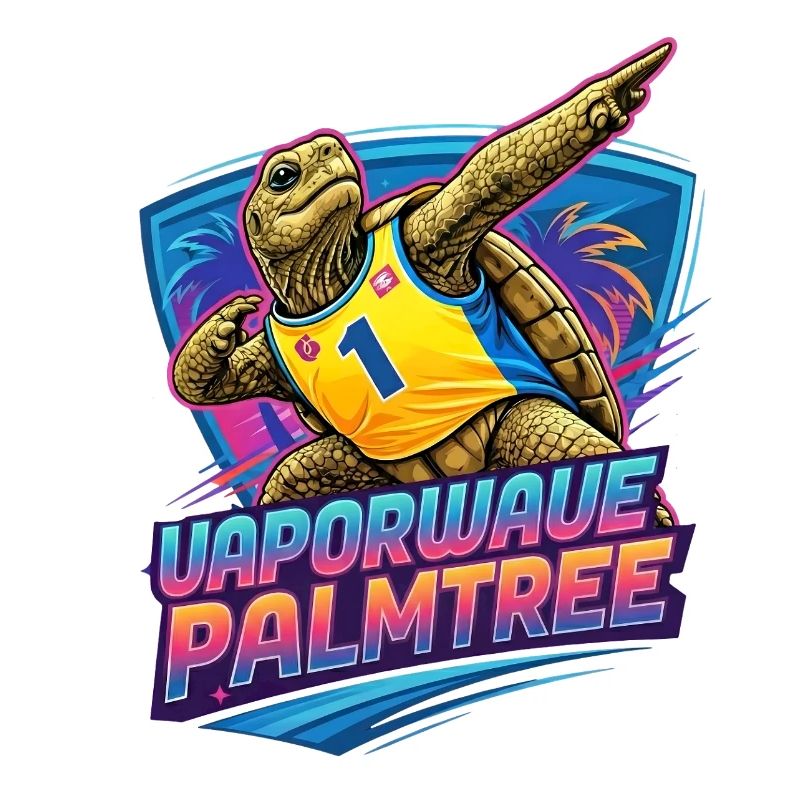Neon Surf-Turtle Palmtree