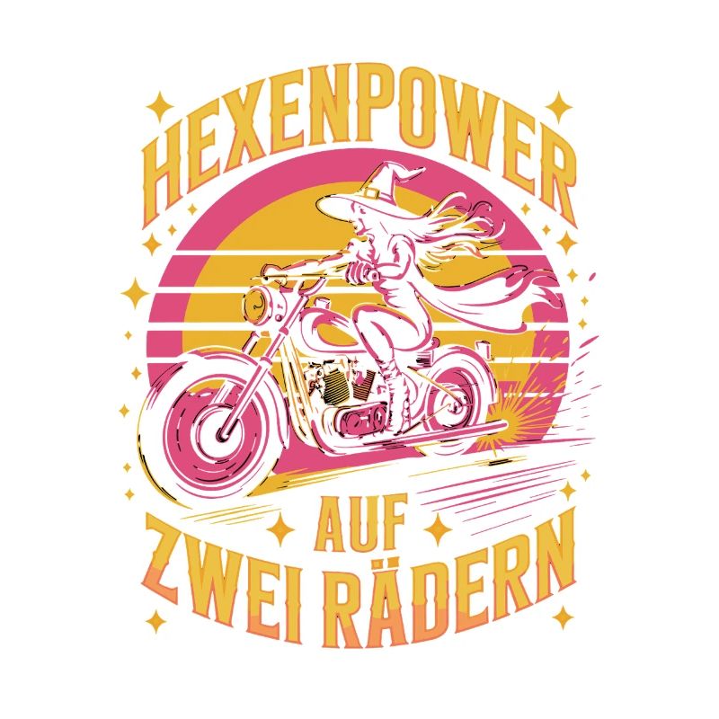 Witch Power On Two Wheels Motorcycle Witch Retro