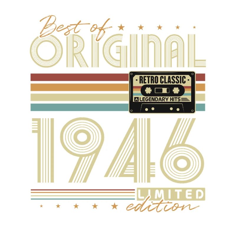 Original 1946 Vintage Anniversaire Rétro