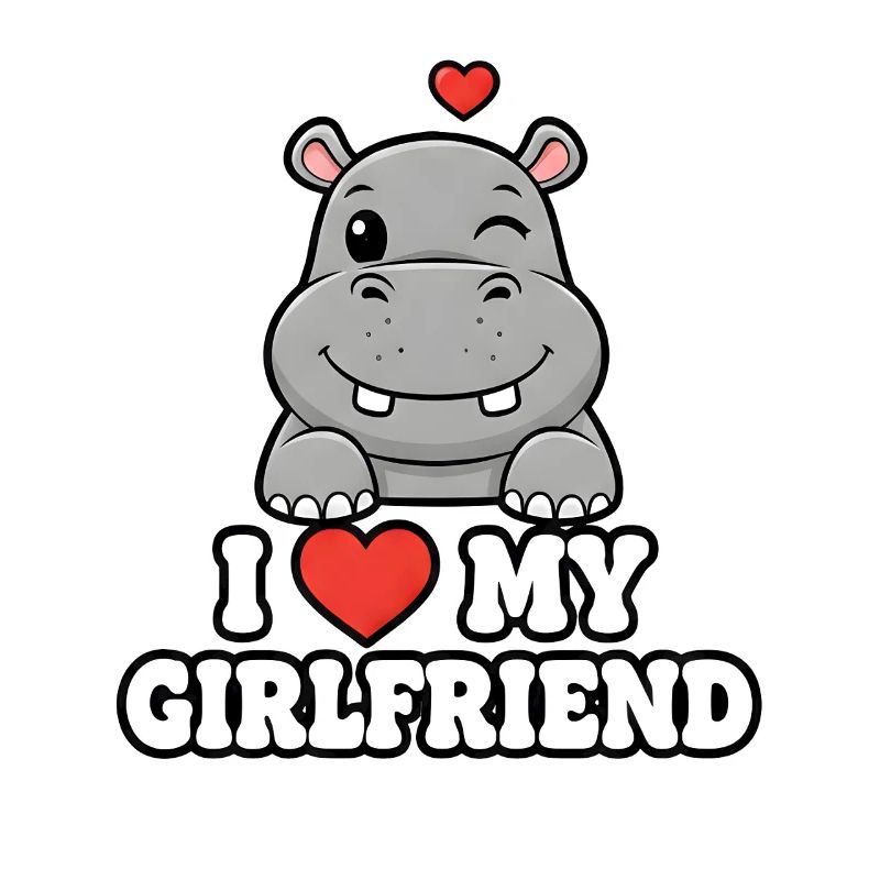 Hippopotame mignon, j’adore ma copine design