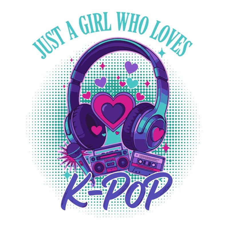Einfach ein Mädchen, das K-Pop koreanische Musik liebt, süß