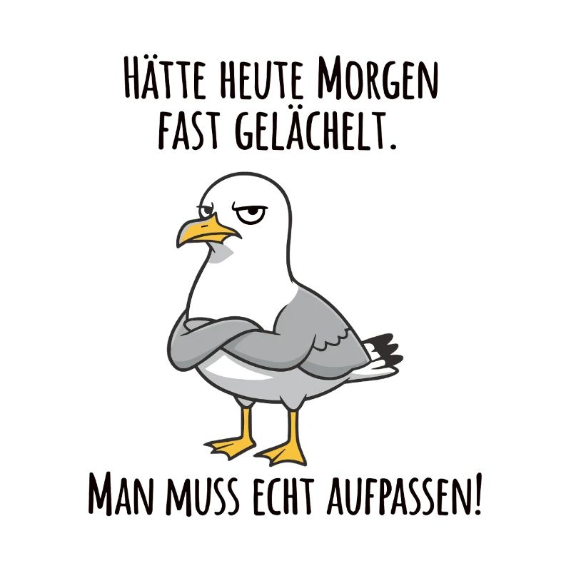 Almost Smiled – Grumpy Seagull for Morning Grouches