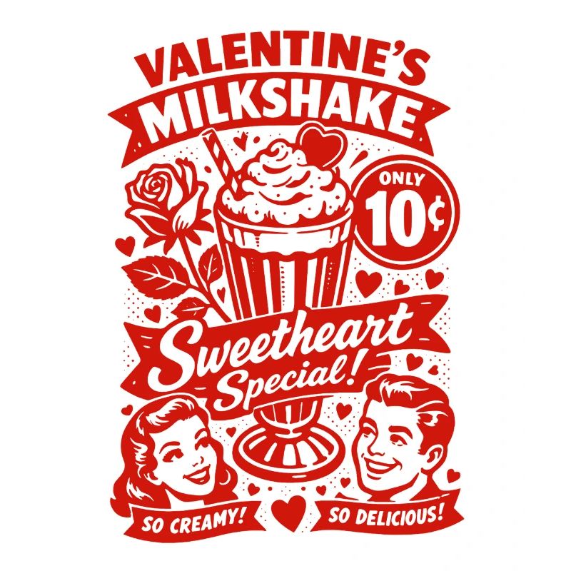 50s Valentine's milkshake for lovers