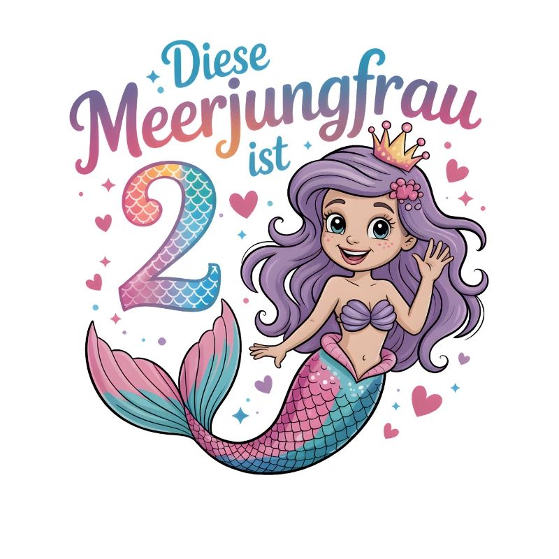 Diese Meerjungfrau Ist 2 Mädchen 2. Geburtstag