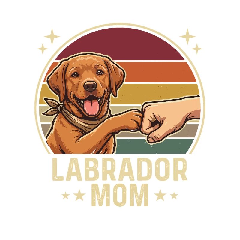 Retro Labrador Mom Foxred Pfotenclash