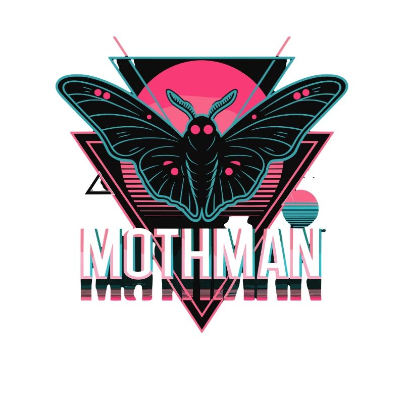 Mothman Retro Synthwave Cryptid Urban Legend 80s