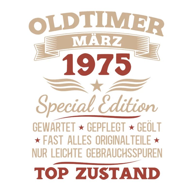 51. Geburtstag Geschenk Mann Oldtimer März 1975