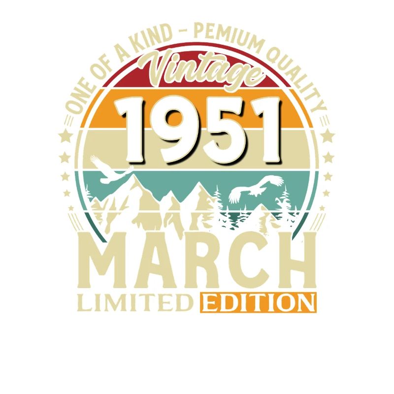 Cadeau de 75e anniversaire Mari Millésime Mars 1951