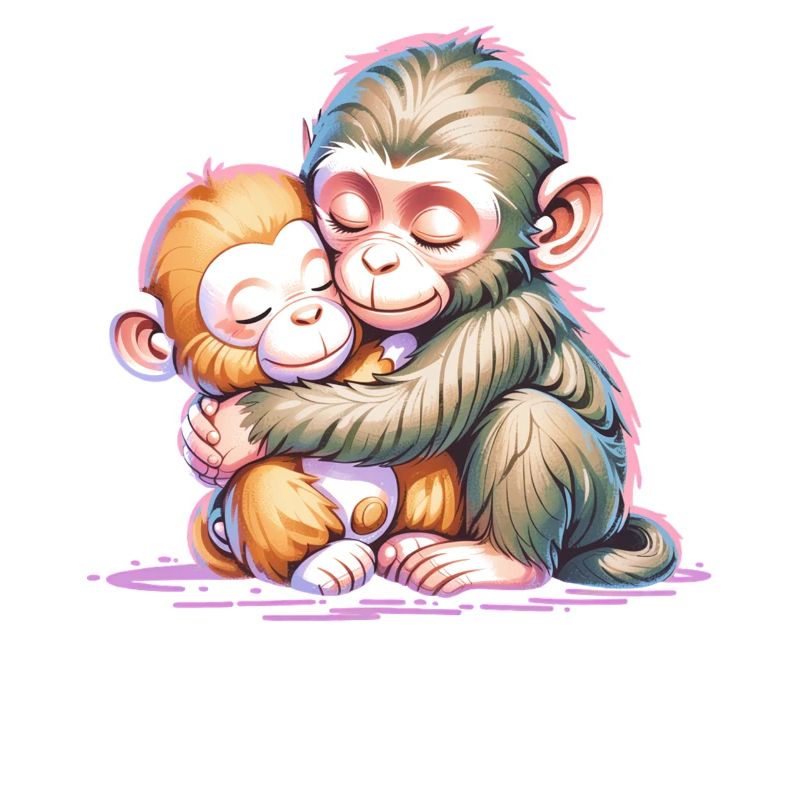 Duo de Singes Câlins