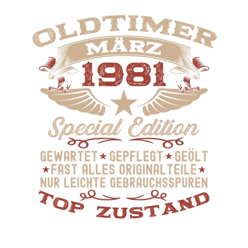 45. Geburtstag Geschenk Mann Oldtimer März 1981