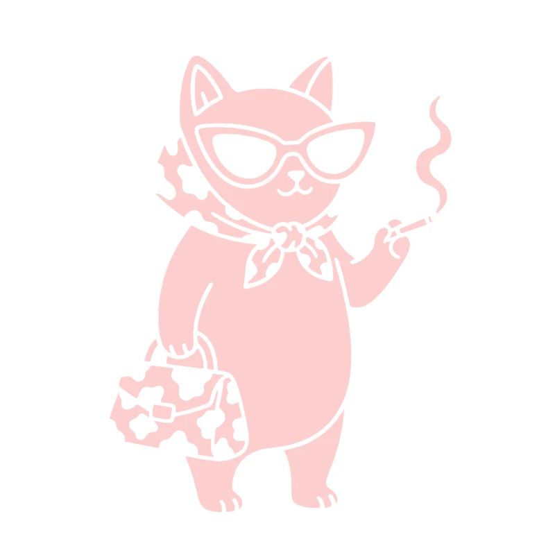 Chat rose avec des lunettes de soleil