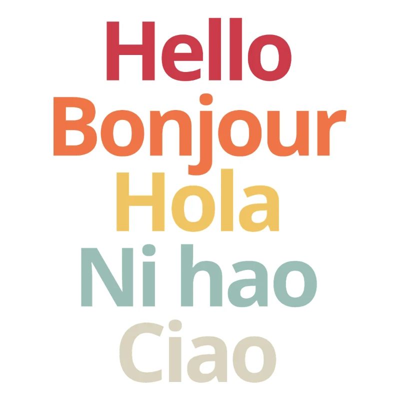 Hello in Different Languages Funny Linguistics Tee