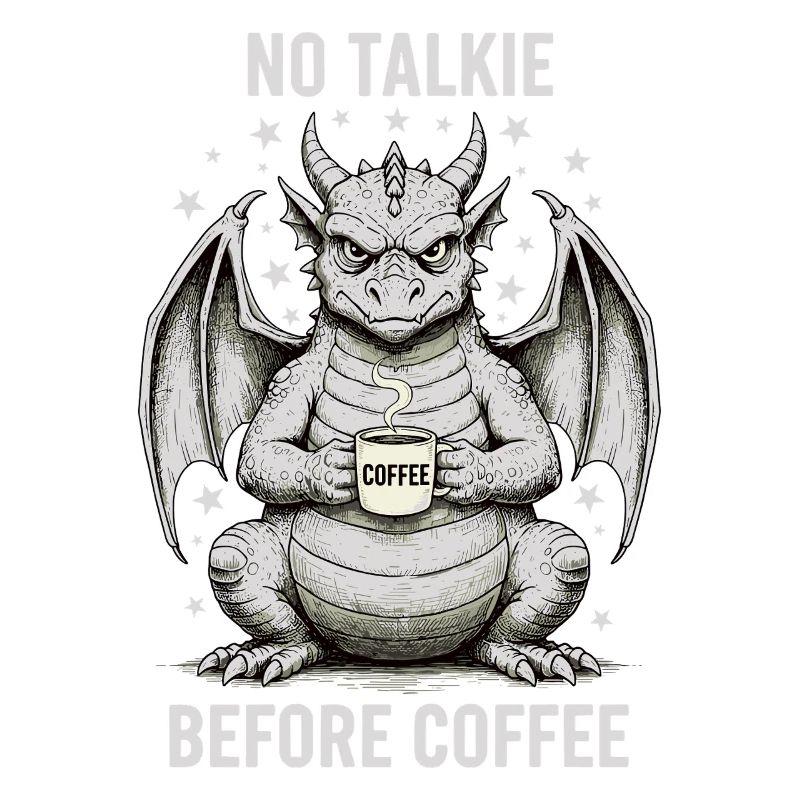 No Conversation Before Coffee Lover Dragon