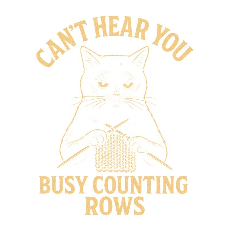 Counting Rows | Cat Knitting Humor