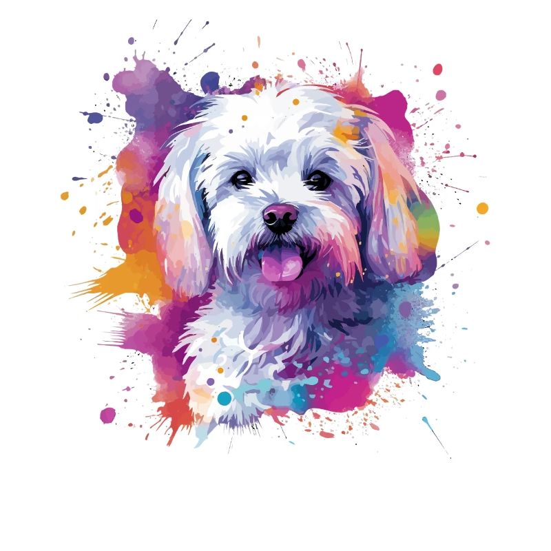 Art éclaboussuré coloré de chien maltais