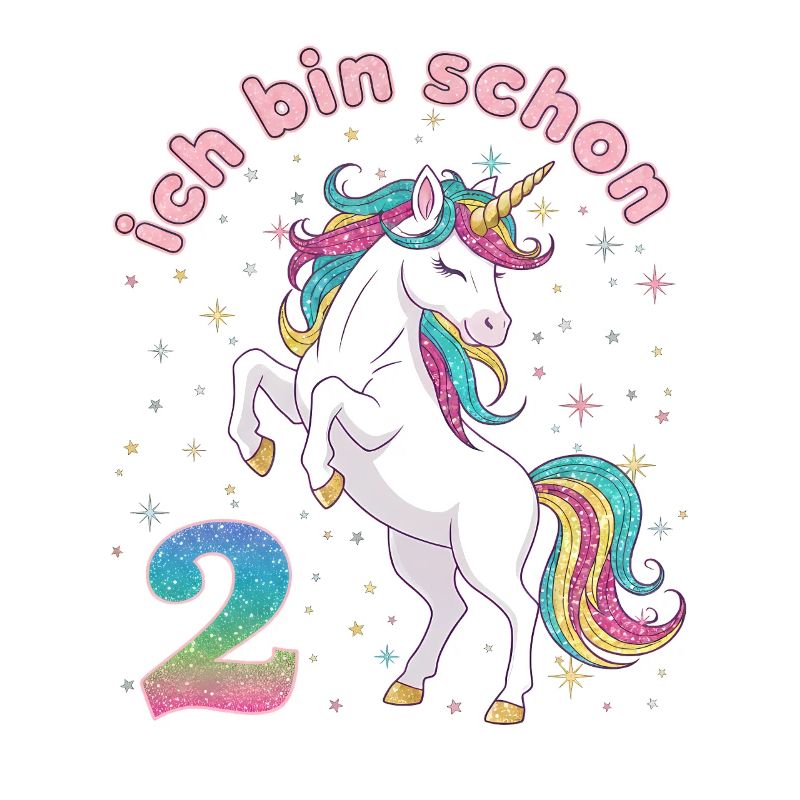 2. Geburtstag Einhorn Mädchen Ich bin schon 2