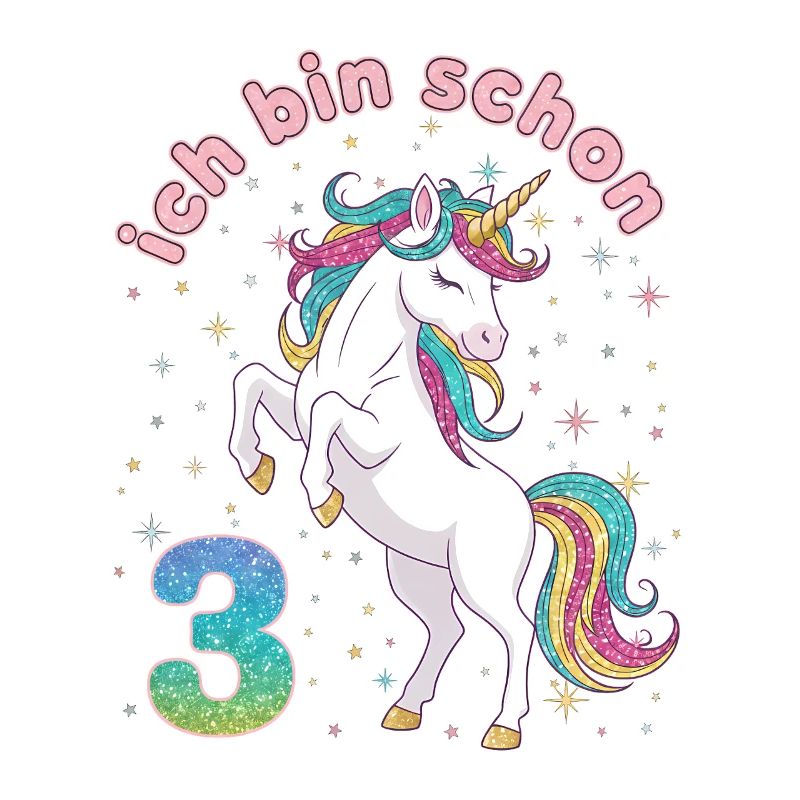 3. Geburtstag Einhorn Mädchen Ich bin schon 3