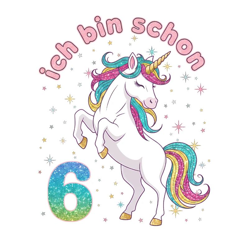 6. Geburtstag Einhorn Mädchen Ich bin schon 6