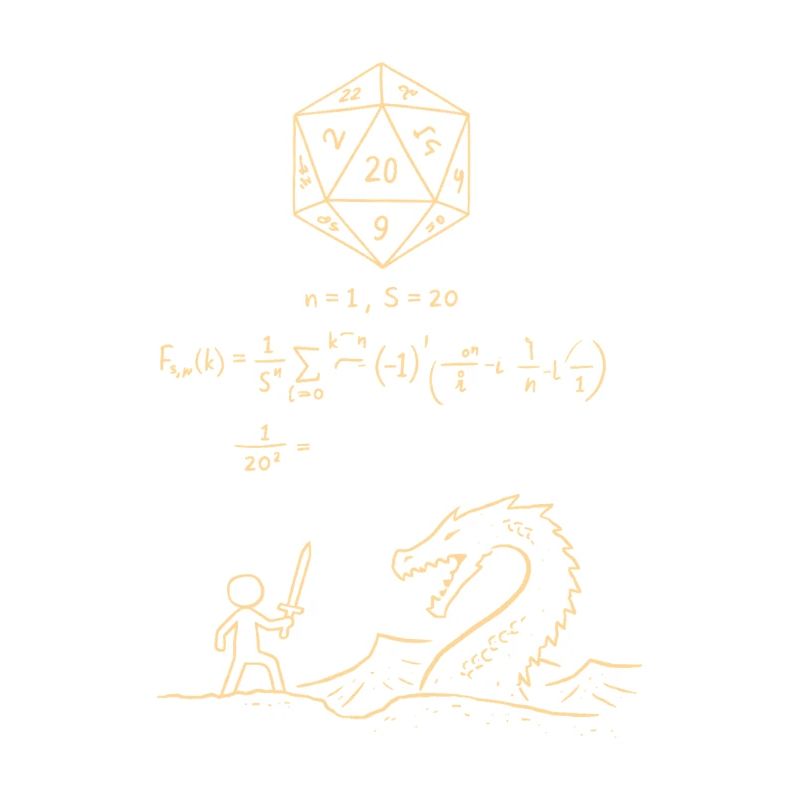 D20 Dice Probability Shirt RPG Nerd Math Fantasy