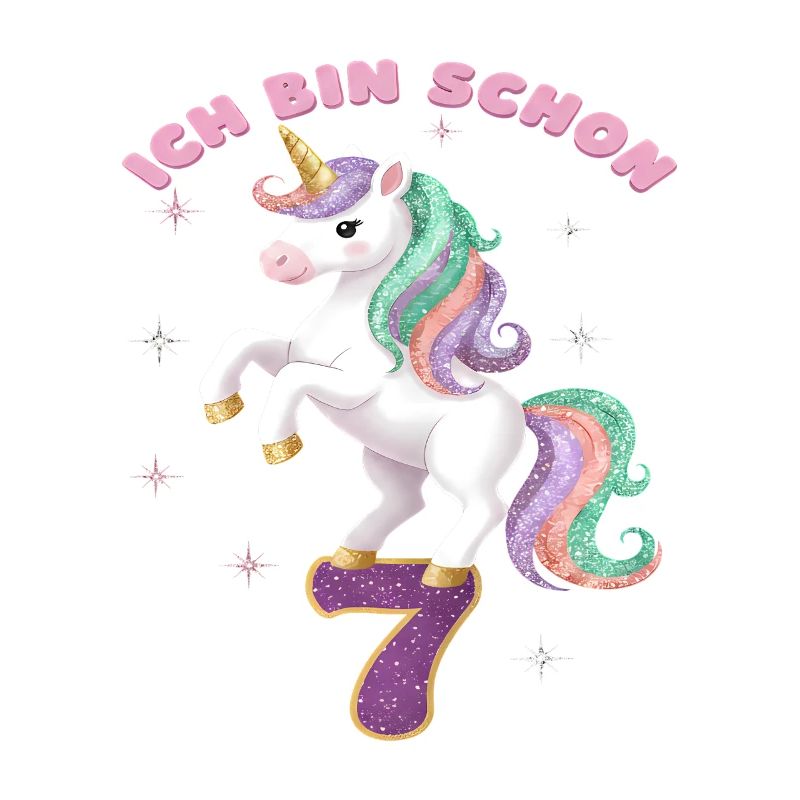 7. Geburtstag Einhorn Mädchen Ich bin schon 7