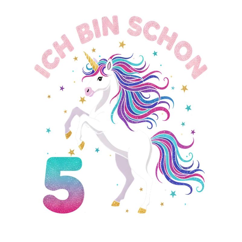 5. Geburtstag Einhorn Mädchen Ich bin schon 5