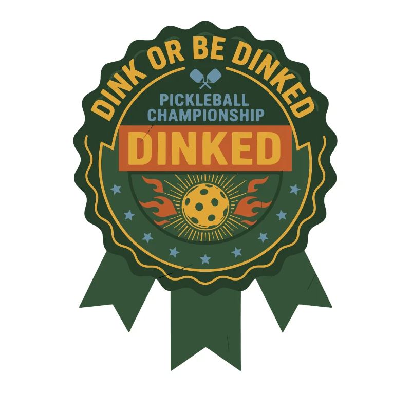 Pickleball-lustiger Spieler Dink Oder Werde Dinked