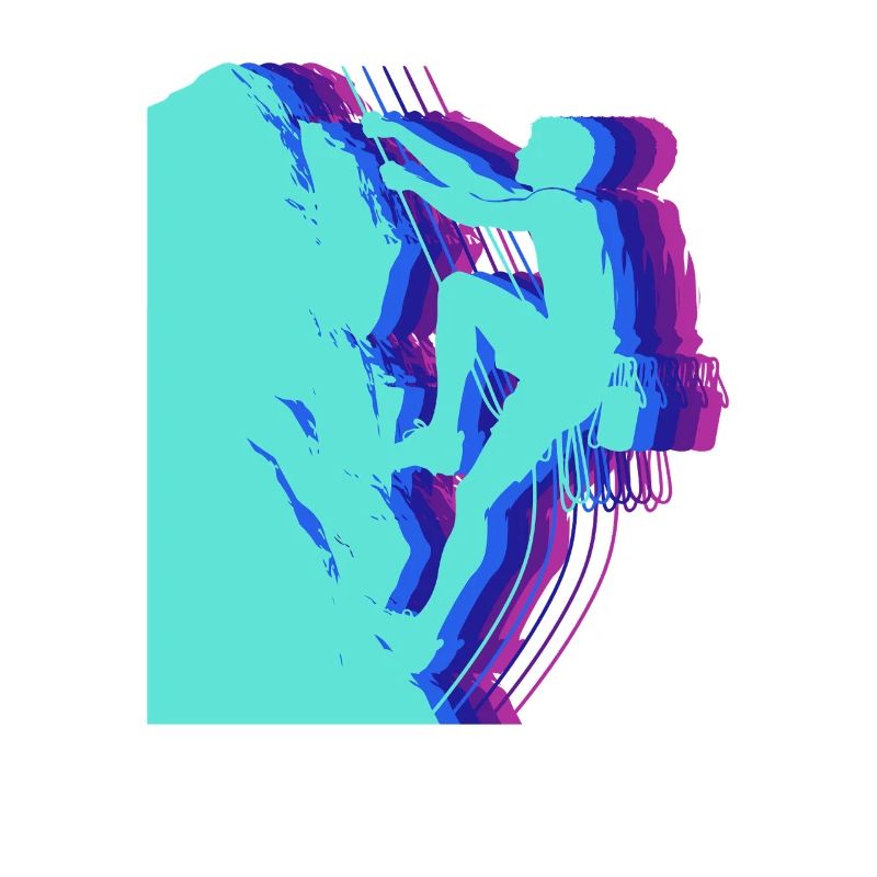 Glitch Art Kletterer Silhouette Modern