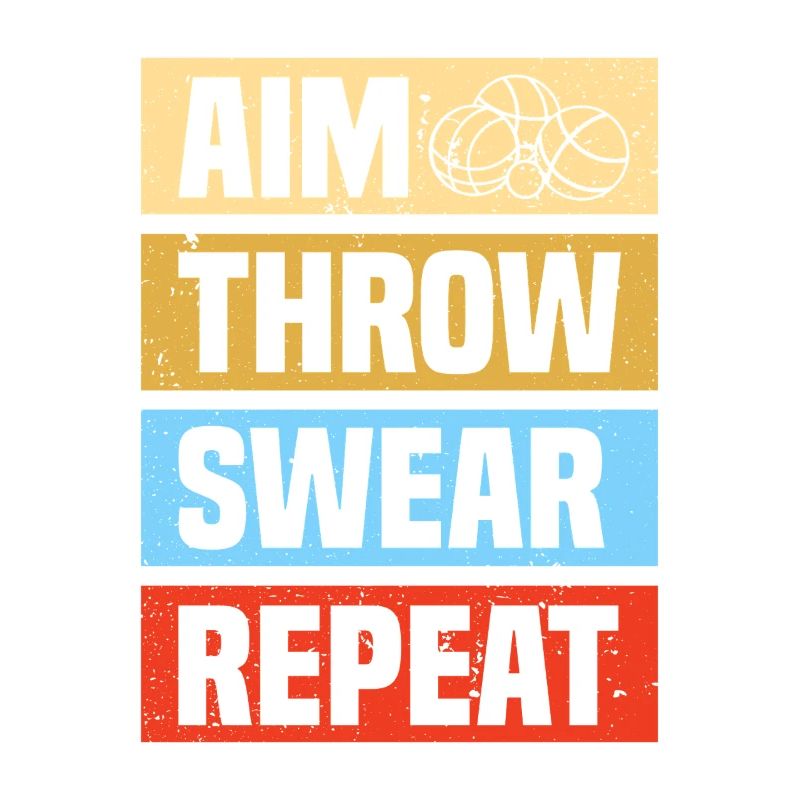 Aim throw swear Petanque Boule Player