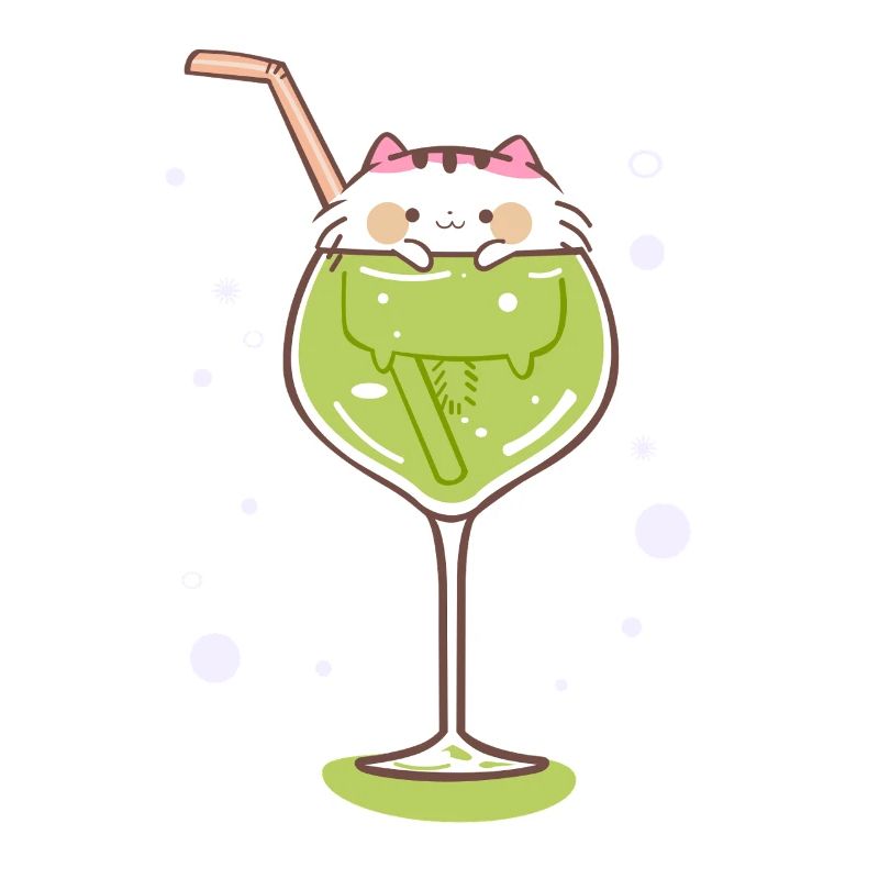 Gin cat ginglass kitty drink celebrate party