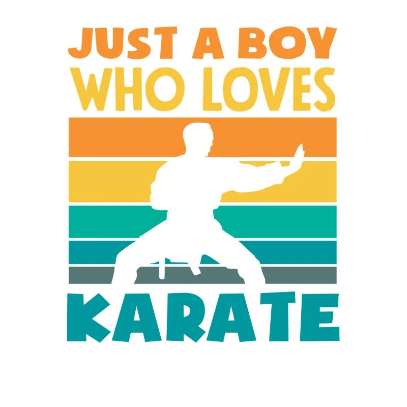 Nur ein Junge der Karate liebt Retro Kampfsport