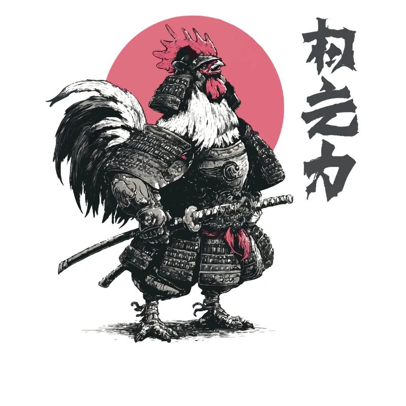 Imprimé d’armure samouraï coq