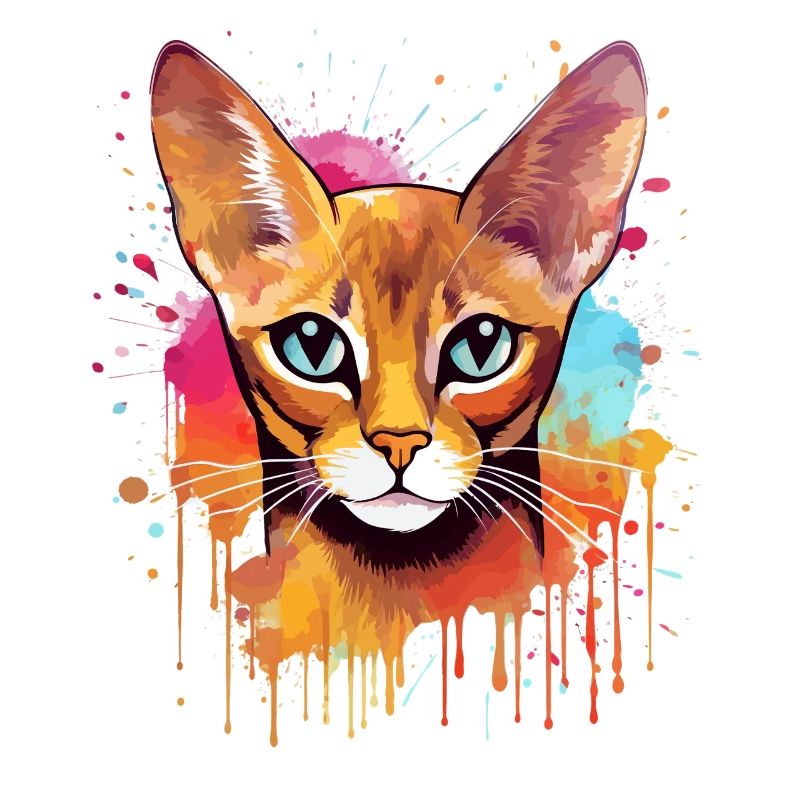 Bunte Spritzkunst-Abessinerkatze