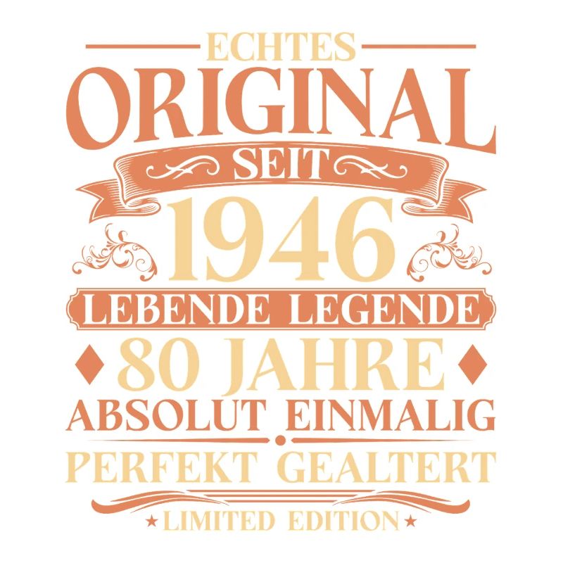 80. Geburtstag Echtes Original 1946 Vintage