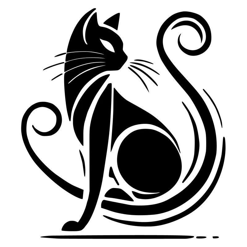 Moderne schwarze Katze