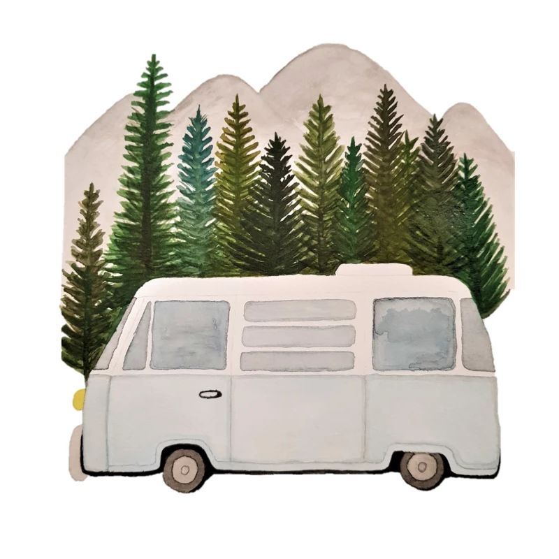 Camper Campingbus vor Bergen